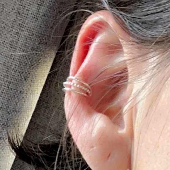 Sterling Silver Three Band Ear Cuff - Picture 13 of 13